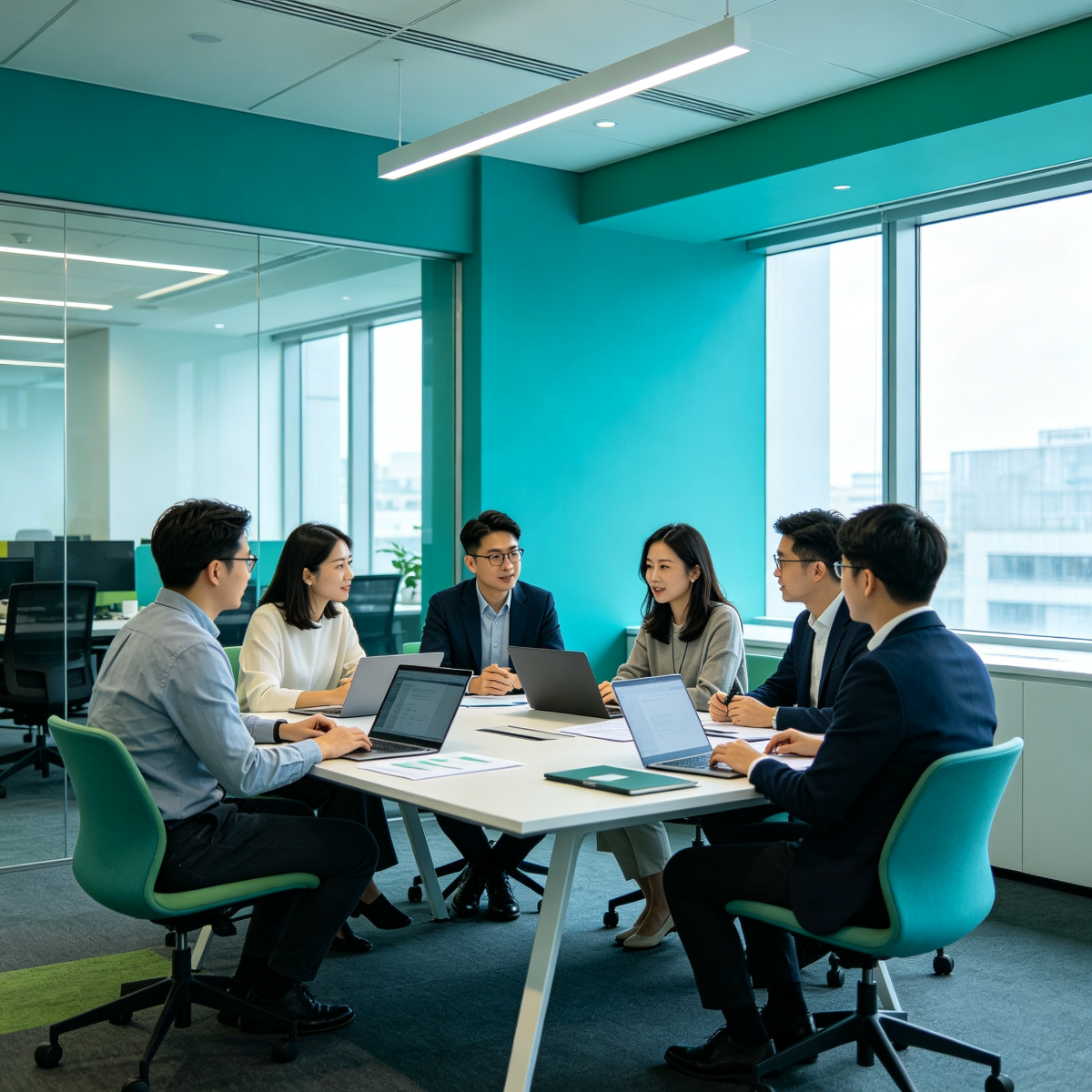 潇苒社团队办公场景